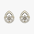 Teardrop Floral Cluster Diamond Stud Earrings