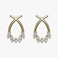 Crossover Arc Diamond Stud Earrings